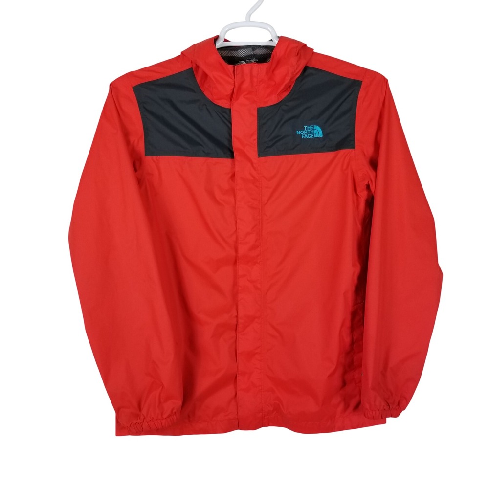 The North Face Windbreaker Kids XL 18/20 Red Black Hooded Mesh Lined Jacket